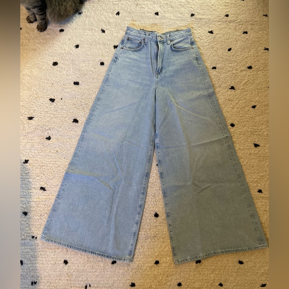Agolde Nolan womens light blue denim jeans!